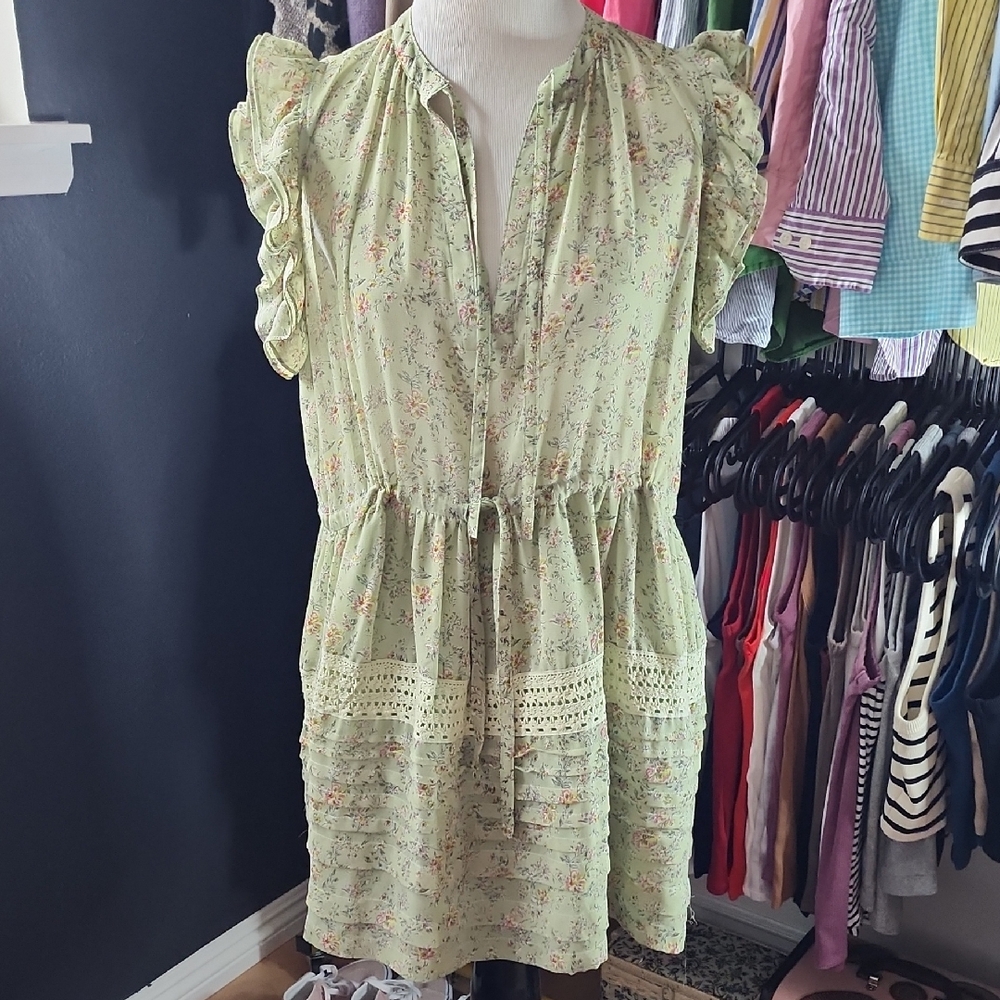Floral Ruffle Sleeve Dress